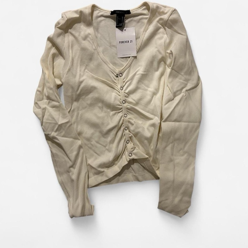 Forever 21 Off-White Long Sleeve Top